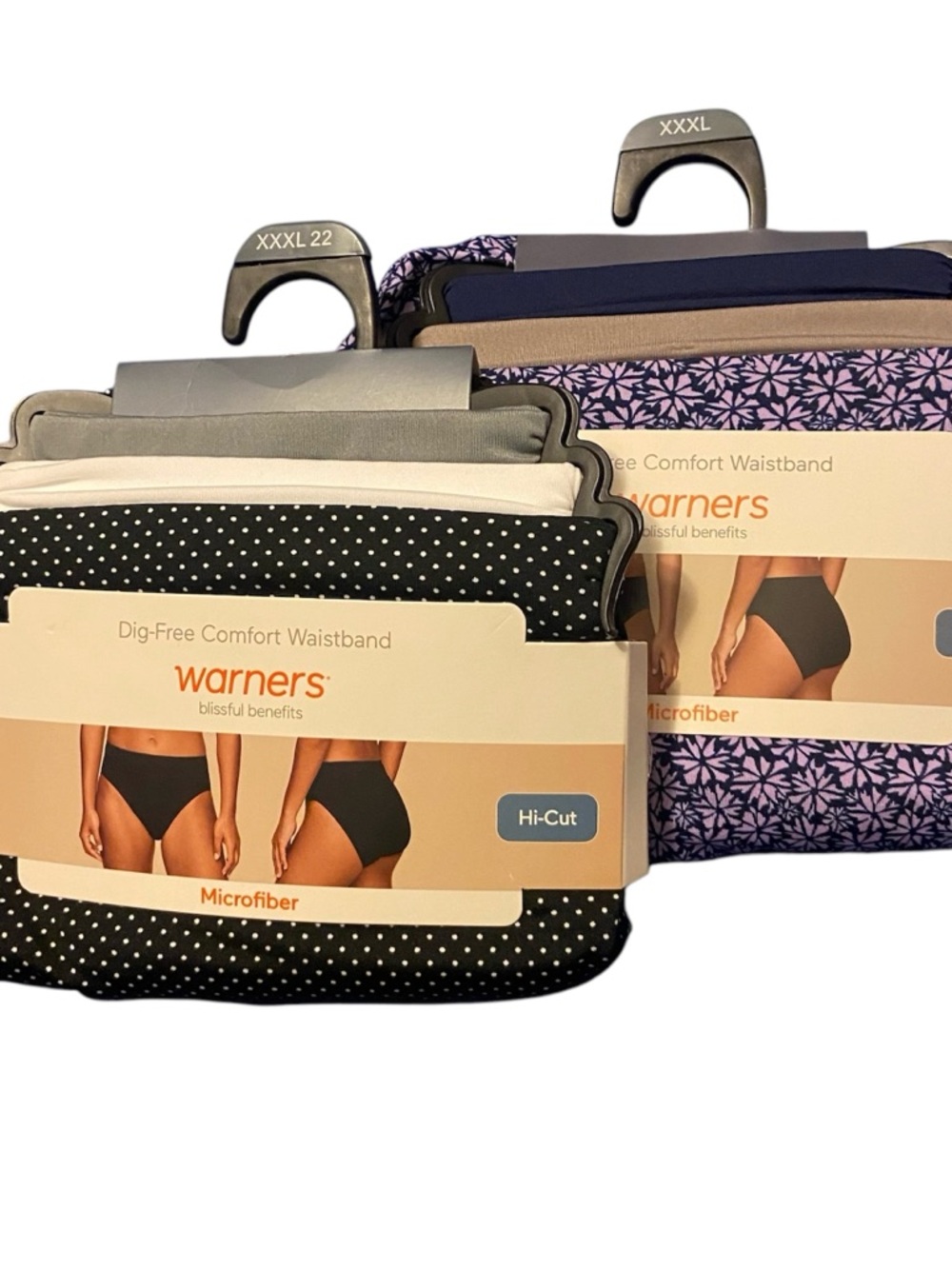 NWT - 6 pairs Warners Microfiber Hi-Cut Panties - 3XL (22)